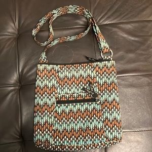 10.5 by 11 Vera Bradley bag, turquoise and brown design, slightly used
